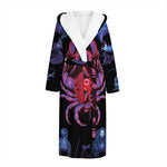 Cancer And Astrological Signs Print Hooded Bathrobe