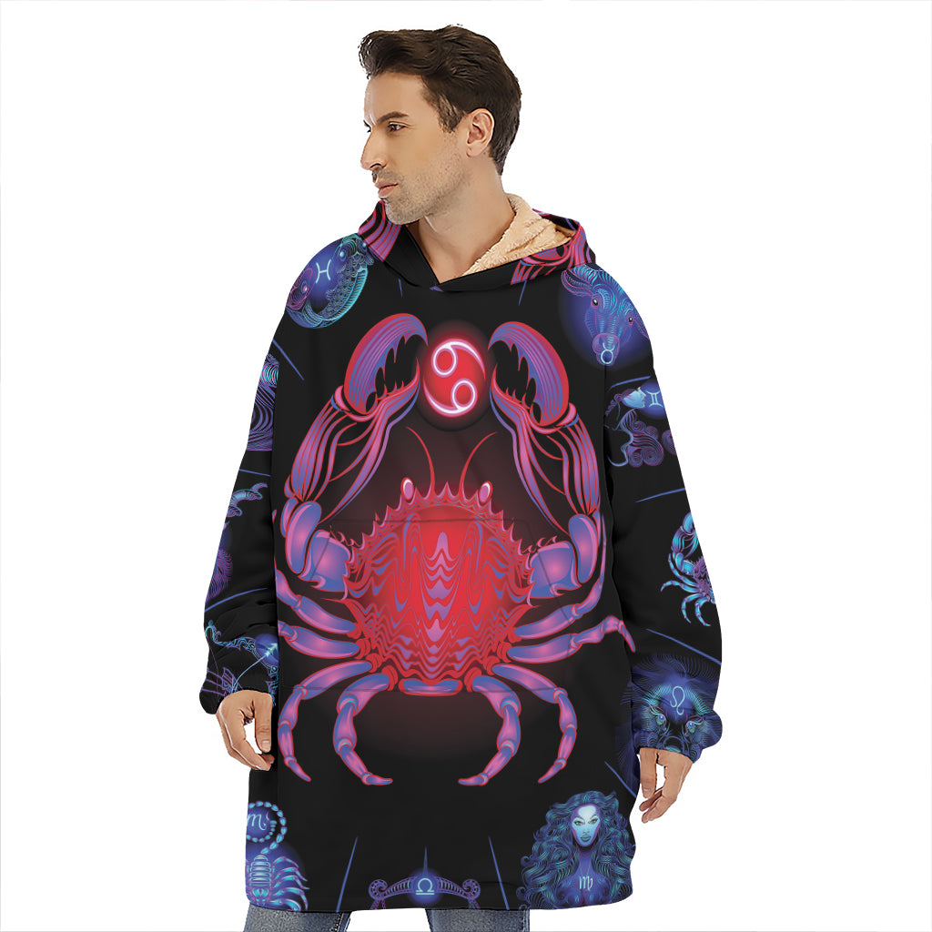 Cancer And Astrological Signs Print Hoodie Blanket