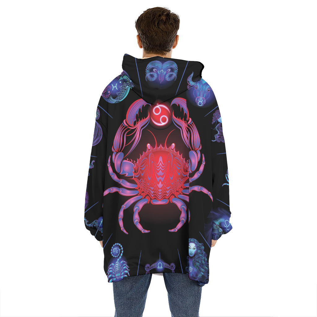 Cancer And Astrological Signs Print Hoodie Blanket