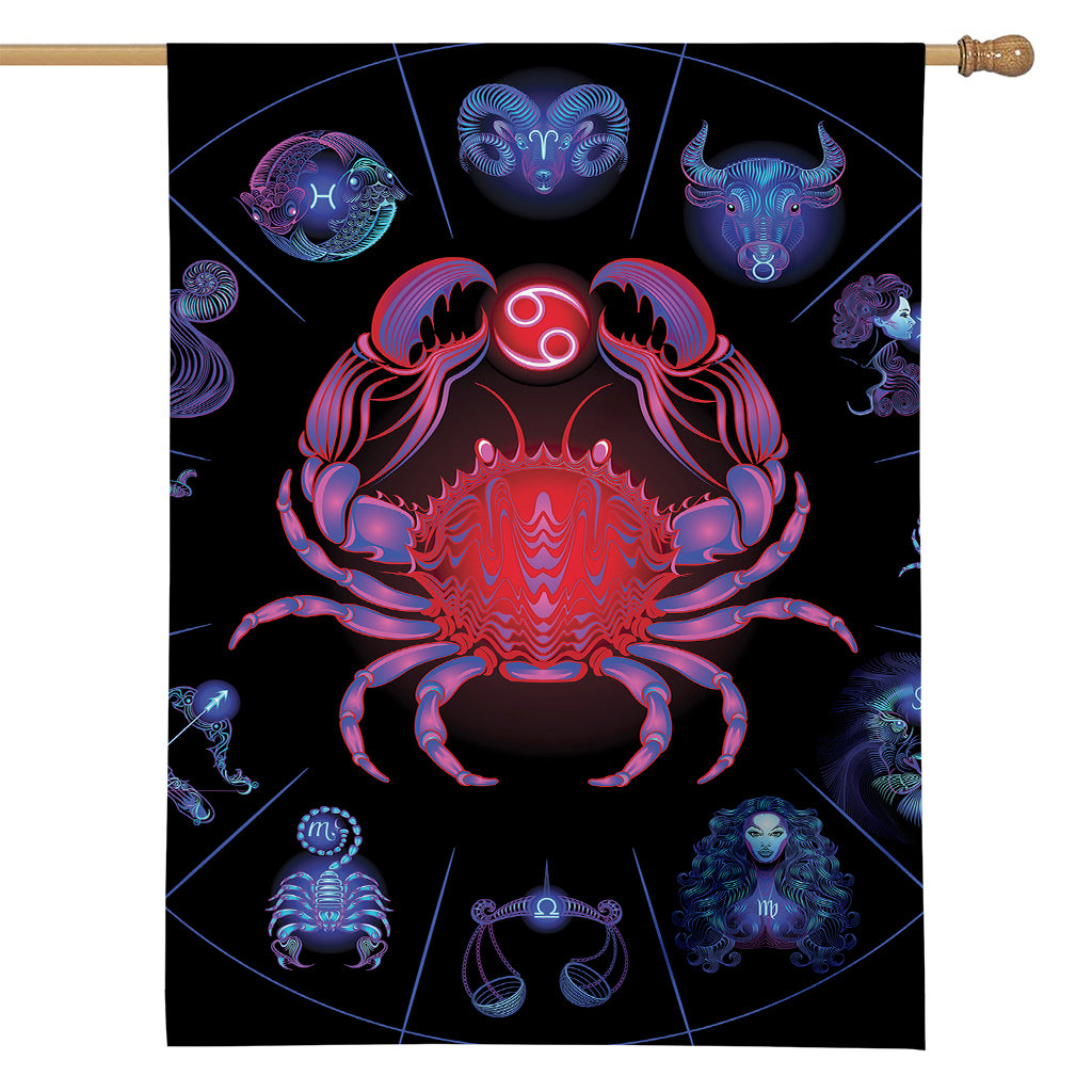Cancer And Astrological Signs Print House Flag