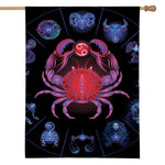 Cancer And Astrological Signs Print House Flag