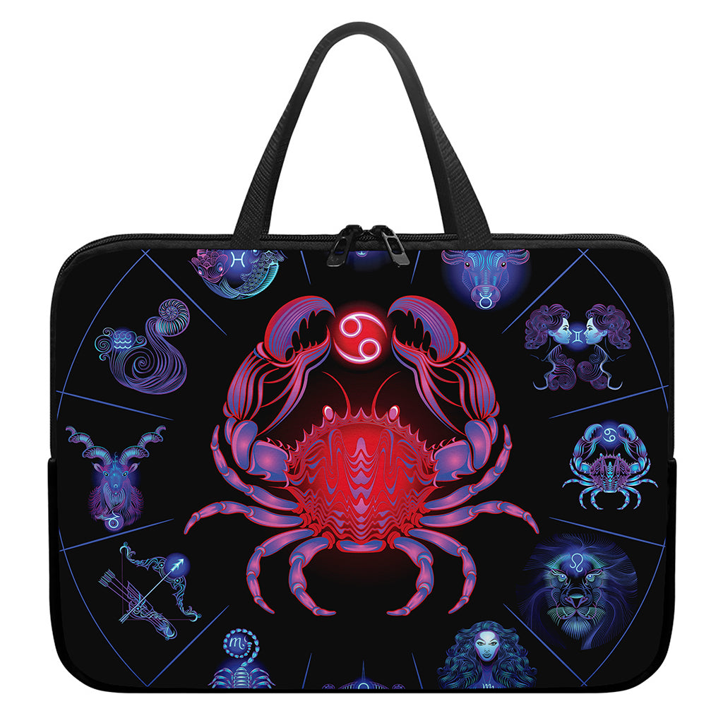 Cancer And Astrological Signs Print Laptop Sleeve With Handle