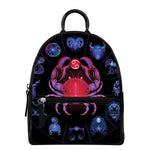 Cancer And Astrological Signs Print Leather Backpack