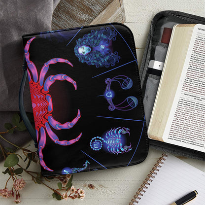 Cancer And Astrological Signs Print Leather Bible Cover