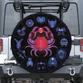 Cancer And Astrological Signs Print Leather Spare Tire Cover