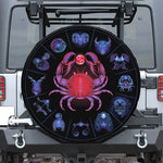 Cancer And Astrological Signs Print Leather Spare Tire Cover