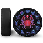 Cancer And Astrological Signs Print Leather Spare Tire Cover