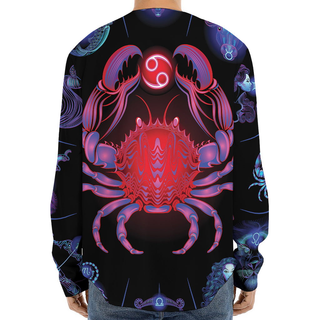 Cancer And Astrological Signs Print Long Sleeve Baseball Jersey