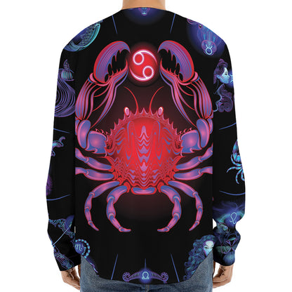 Cancer And Astrological Signs Print Long Sleeve Baseball Jersey