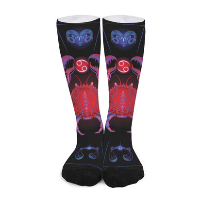 Cancer And Astrological Signs Print Long Socks