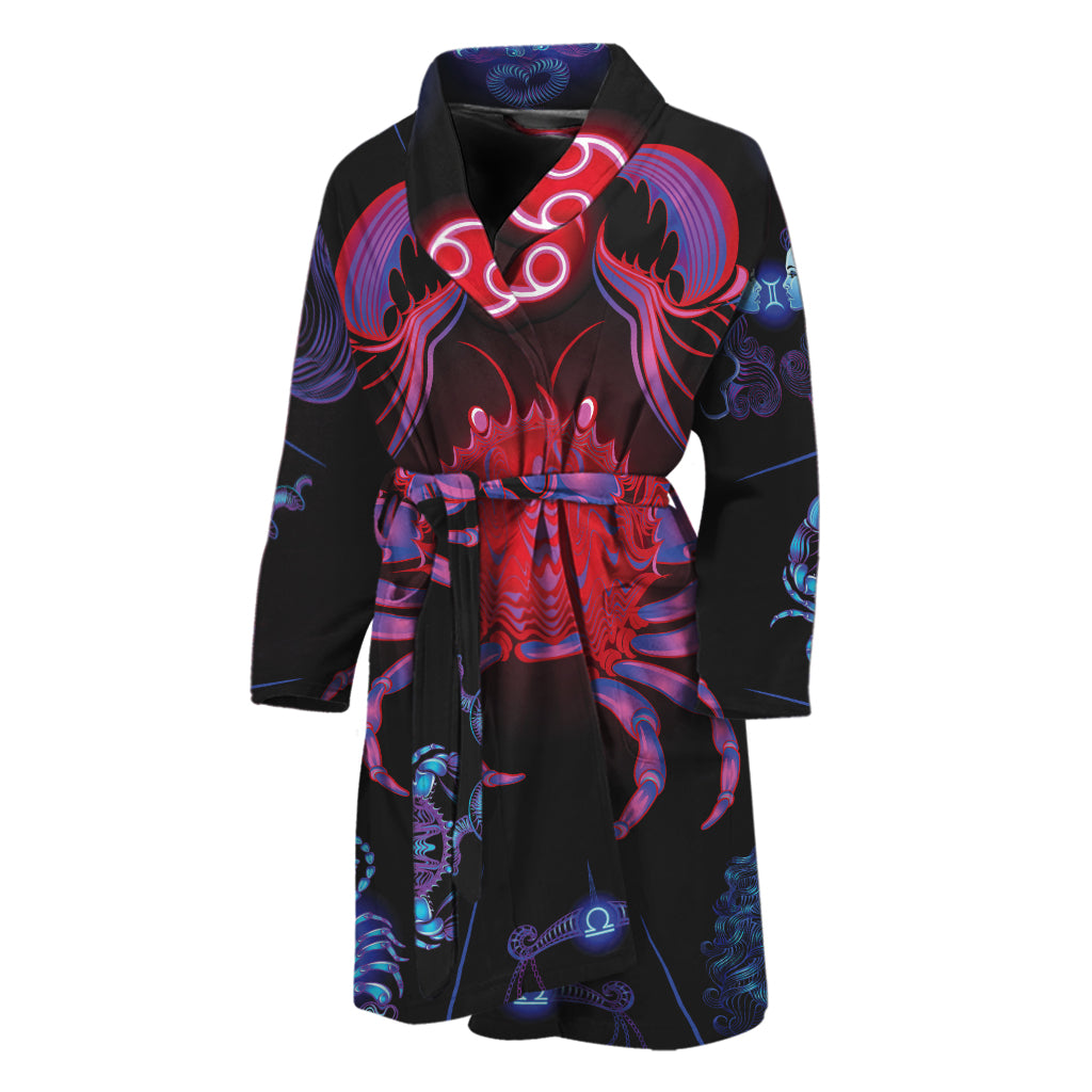 Cancer And Astrological Signs Print Men's Bathrobe
