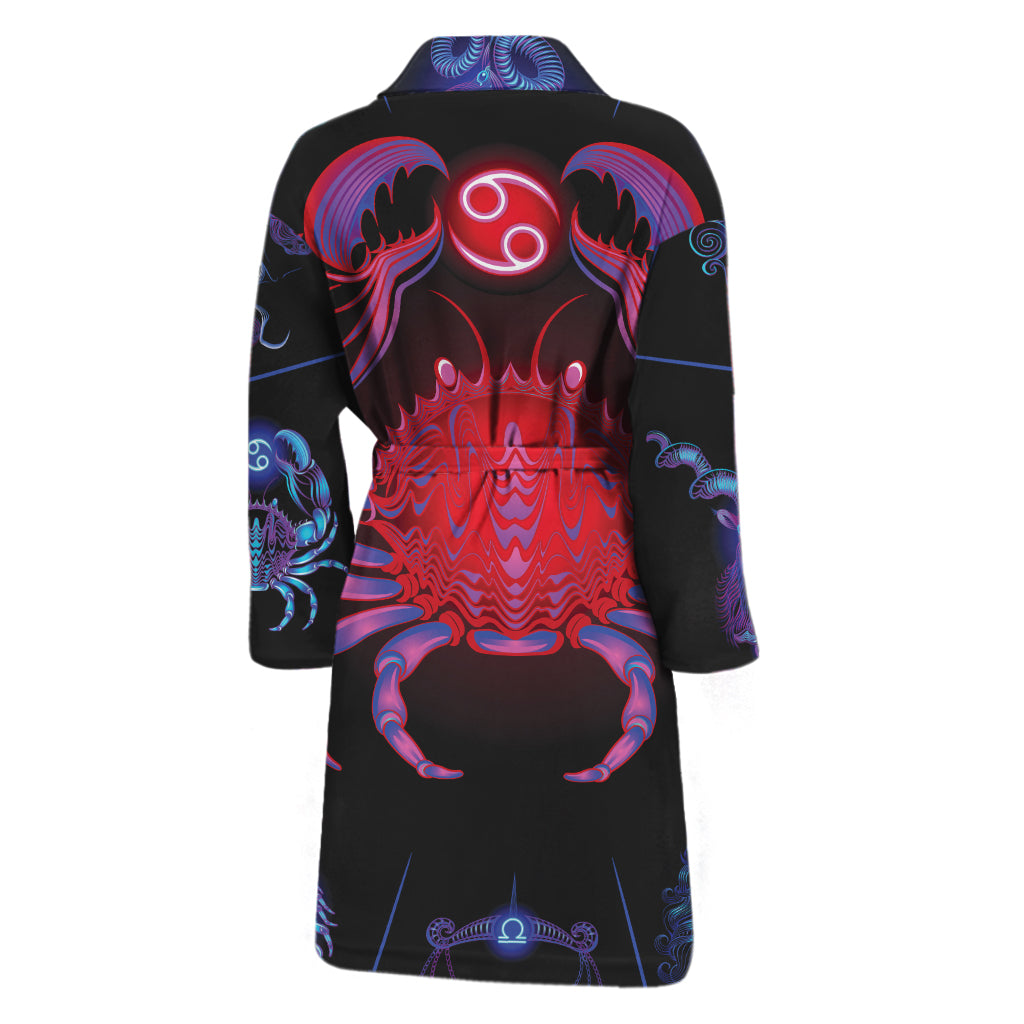 Cancer And Astrological Signs Print Men's Bathrobe