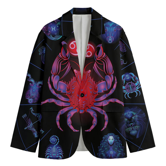 Cancer And Astrological Signs Print Men's Blazer