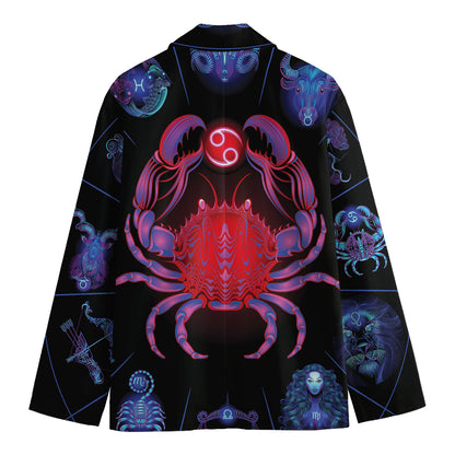 Cancer And Astrological Signs Print Men's Blazer