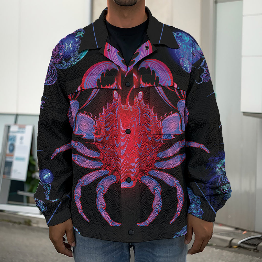 Cancer And Astrological Signs Print Men's Shirt Jacket