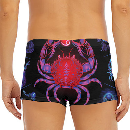 Cancer And Astrological Signs Print Men's Short Boxer Briefs