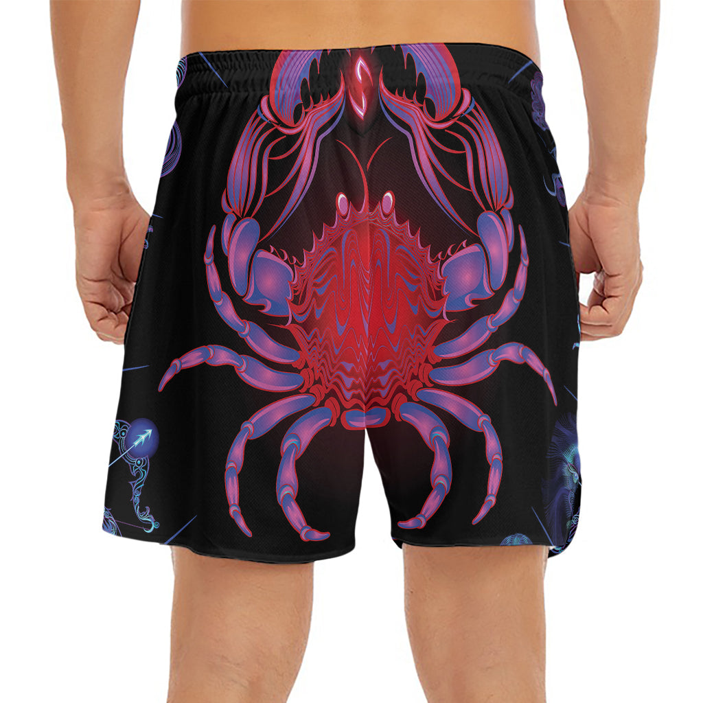 Cancer And Astrological Signs Print Men's Split Running Shorts