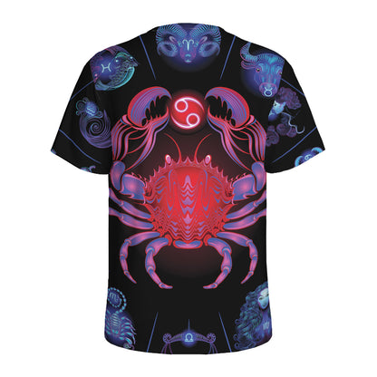 Cancer And Astrological Signs Print Men's Sports T-Shirt