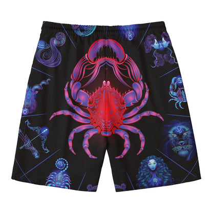 Cancer And Astrological Signs Print Men's Swim Trunks