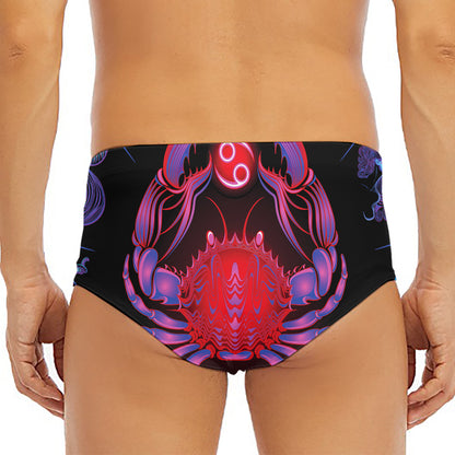 Cancer And Astrological Signs Print Men's Triangle Swim Briefs