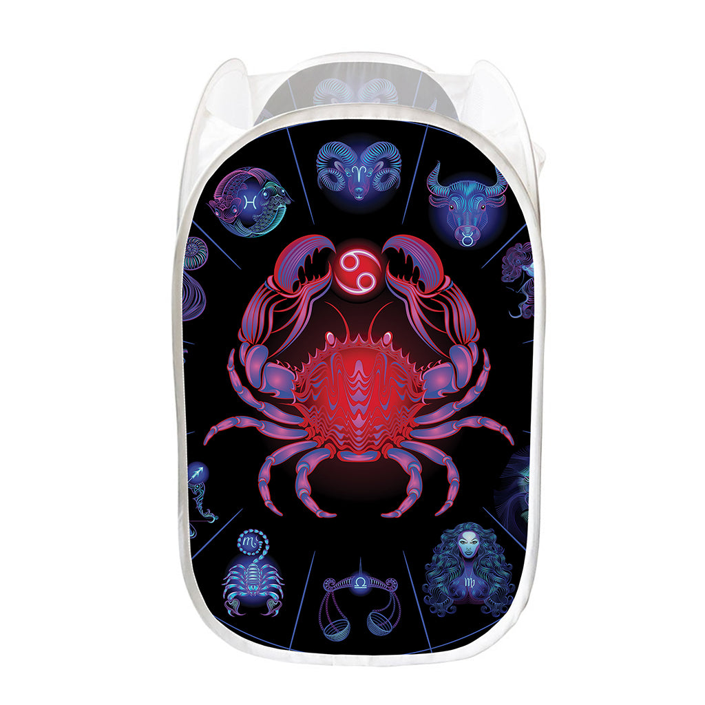 Cancer And Astrological Signs Print Mesh Laundry Hamper