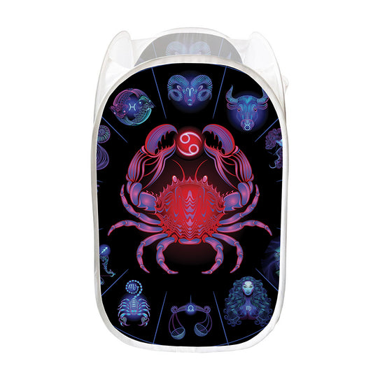 Cancer And Astrological Signs Print Mesh Laundry Hamper
