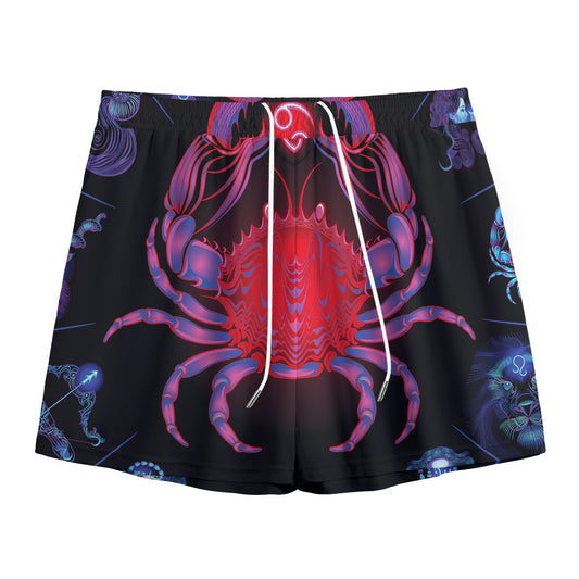 Cancer And Astrological Signs Print Mesh Shorts