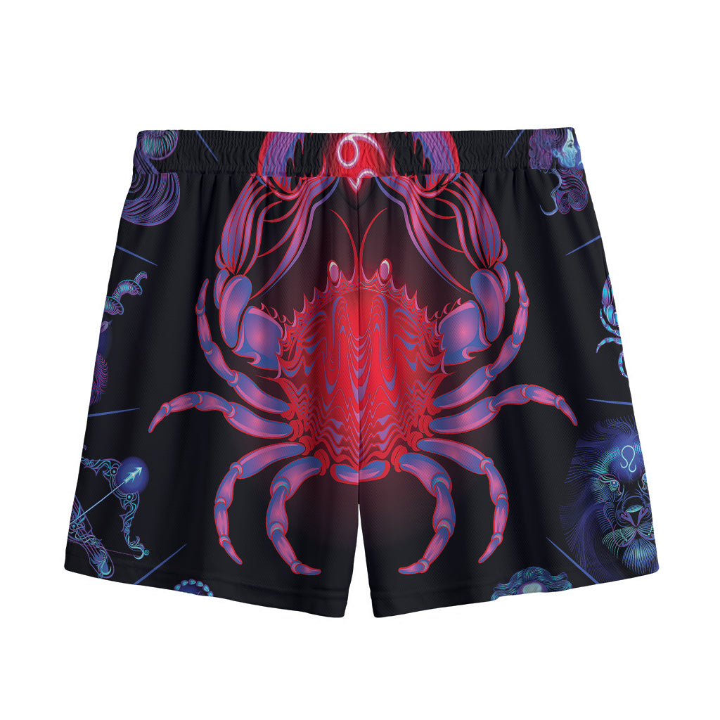 Cancer And Astrological Signs Print Mesh Shorts