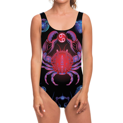 Cancer And Astrological Signs Print One Piece Swimsuit