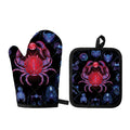 Cancer And Astrological Signs Print Oven Mitt And Pot Holder Set
