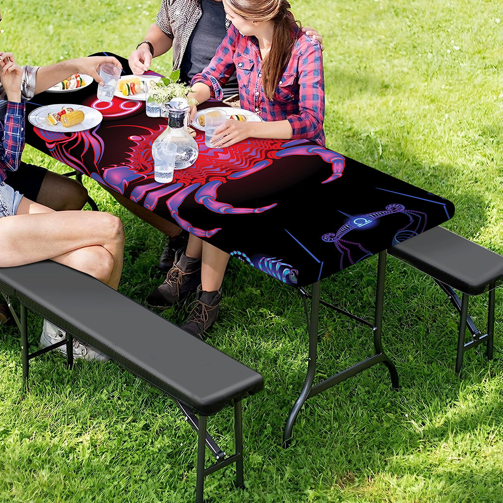Cancer And Astrological Signs Print Picnic Table Cover