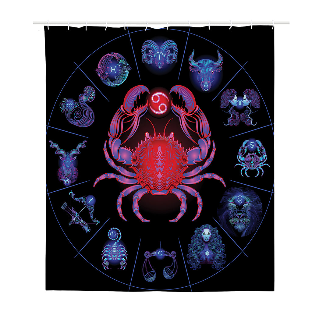 Cancer And Astrological Signs Print Polyester Shower Curtain