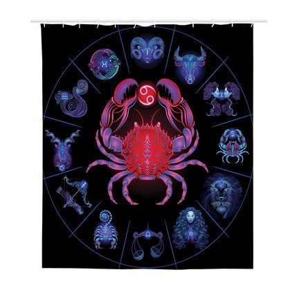 Cancer And Astrological Signs Print Polyester Shower Curtain