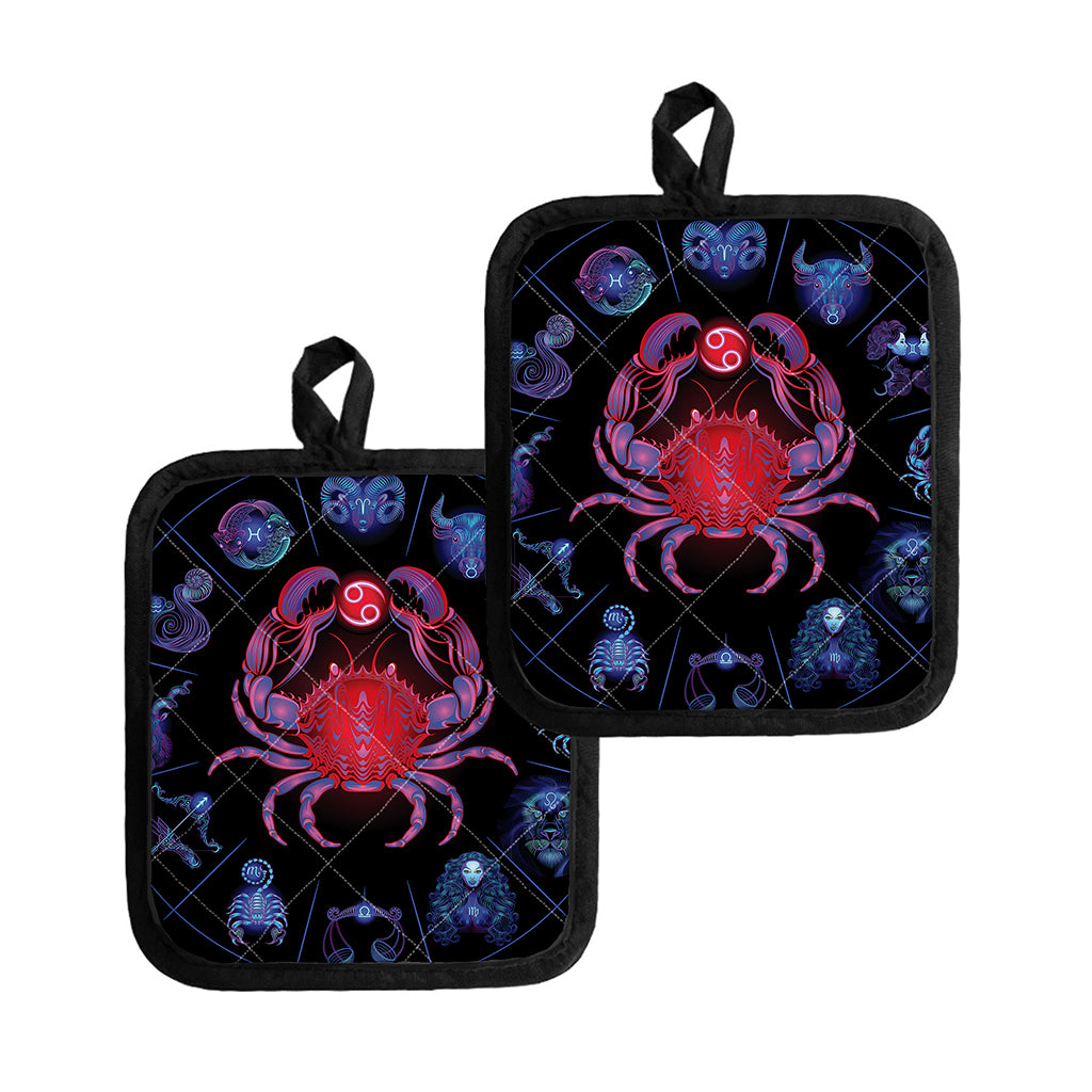 Cancer And Astrological Signs Print Pot Holders