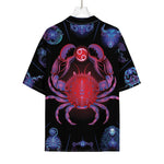Cancer And Astrological Signs Print Rayon Hawaiian Shirt