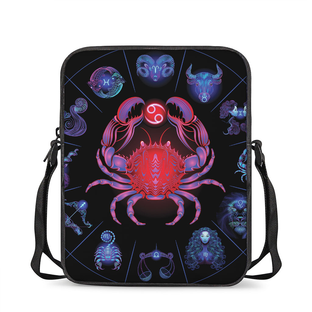 Cancer And Astrological Signs Print Rectangular Crossbody Bag