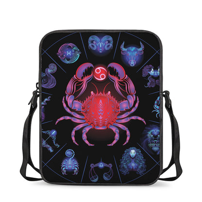 Cancer And Astrological Signs Print Rectangular Crossbody Bag