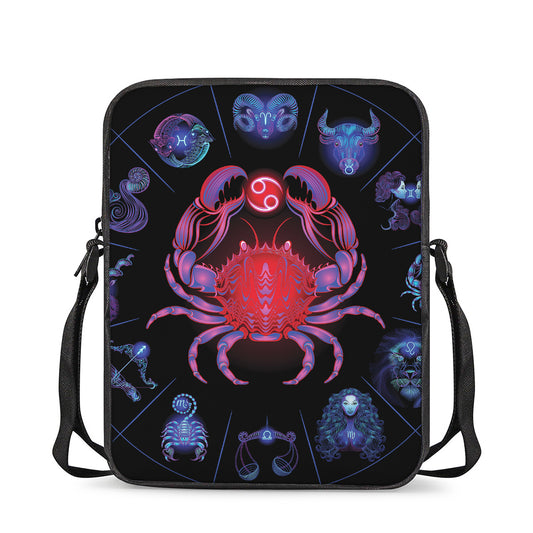 Cancer And Astrological Signs Print Rectangular Crossbody Bag