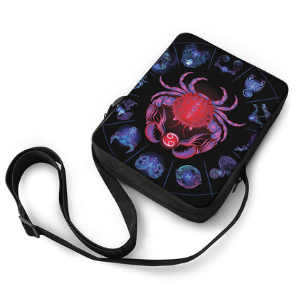 Cancer And Astrological Signs Print Rectangular Crossbody Bag