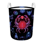 Cancer And Astrological Signs Print Round Laundry Basket