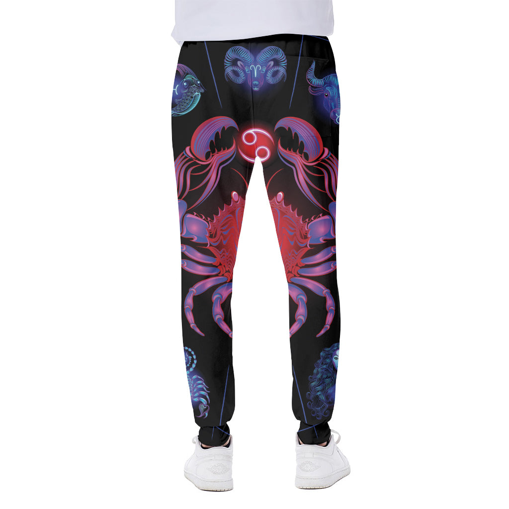 Cancer And Astrological Signs Print Scuba Joggers