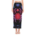 Cancer And Astrological Signs Print Side Slit Maxi Skirt