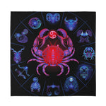 Cancer And Astrological Signs Print Silk Bandana