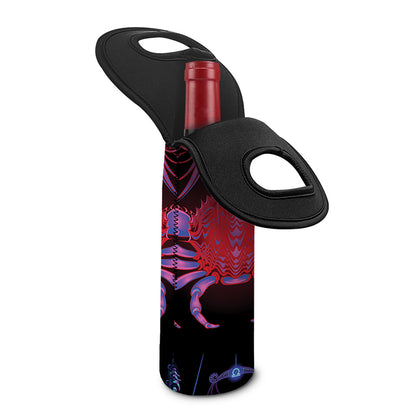 Cancer And Astrological Signs Print Single Neoprene Wine Tote