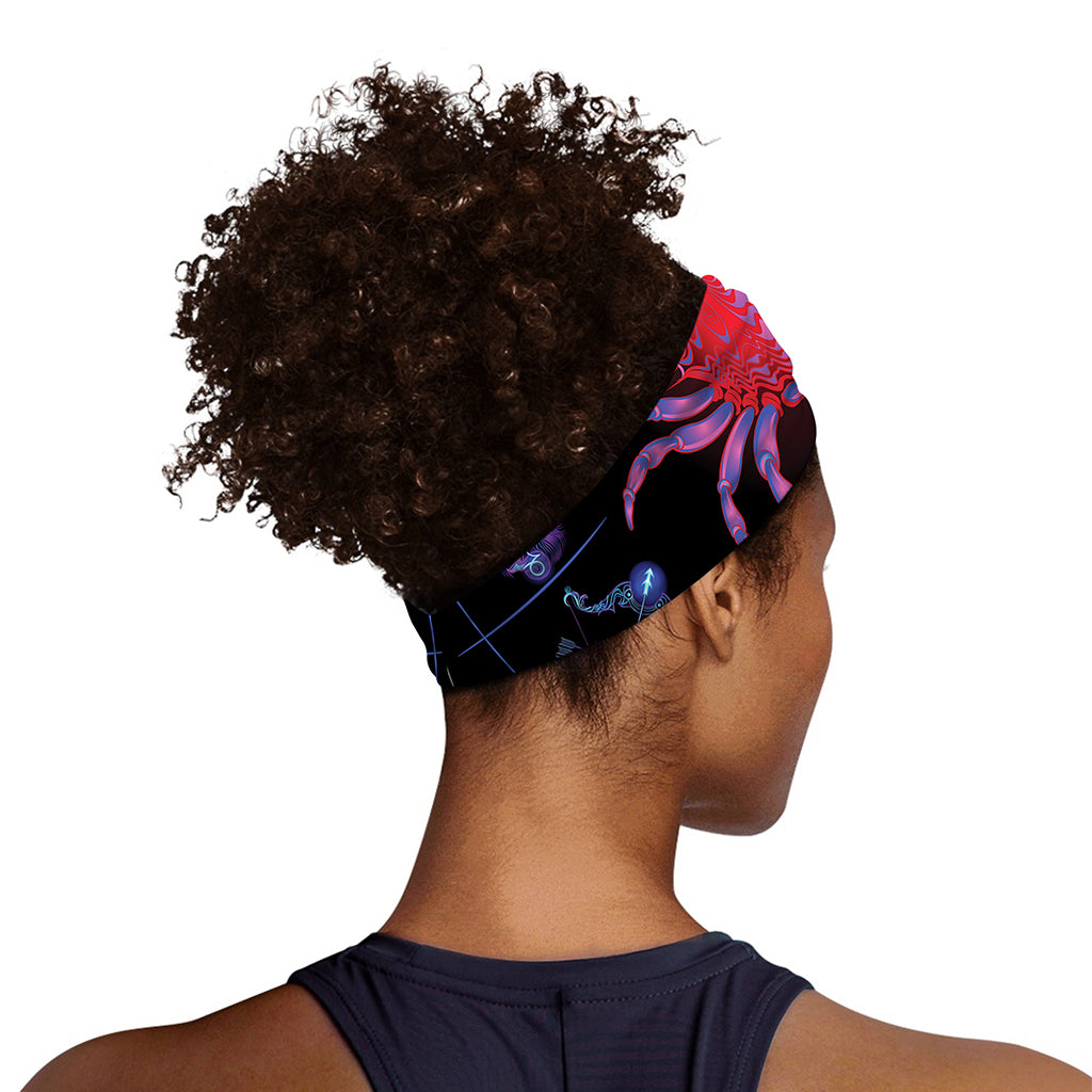 Cancer And Astrological Signs Print Sports Headband