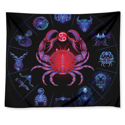 Cancer And Astrological Signs Print Tapestry