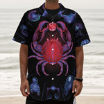 Cancer And Astrological Signs Print Textured Short Sleeve Shirt