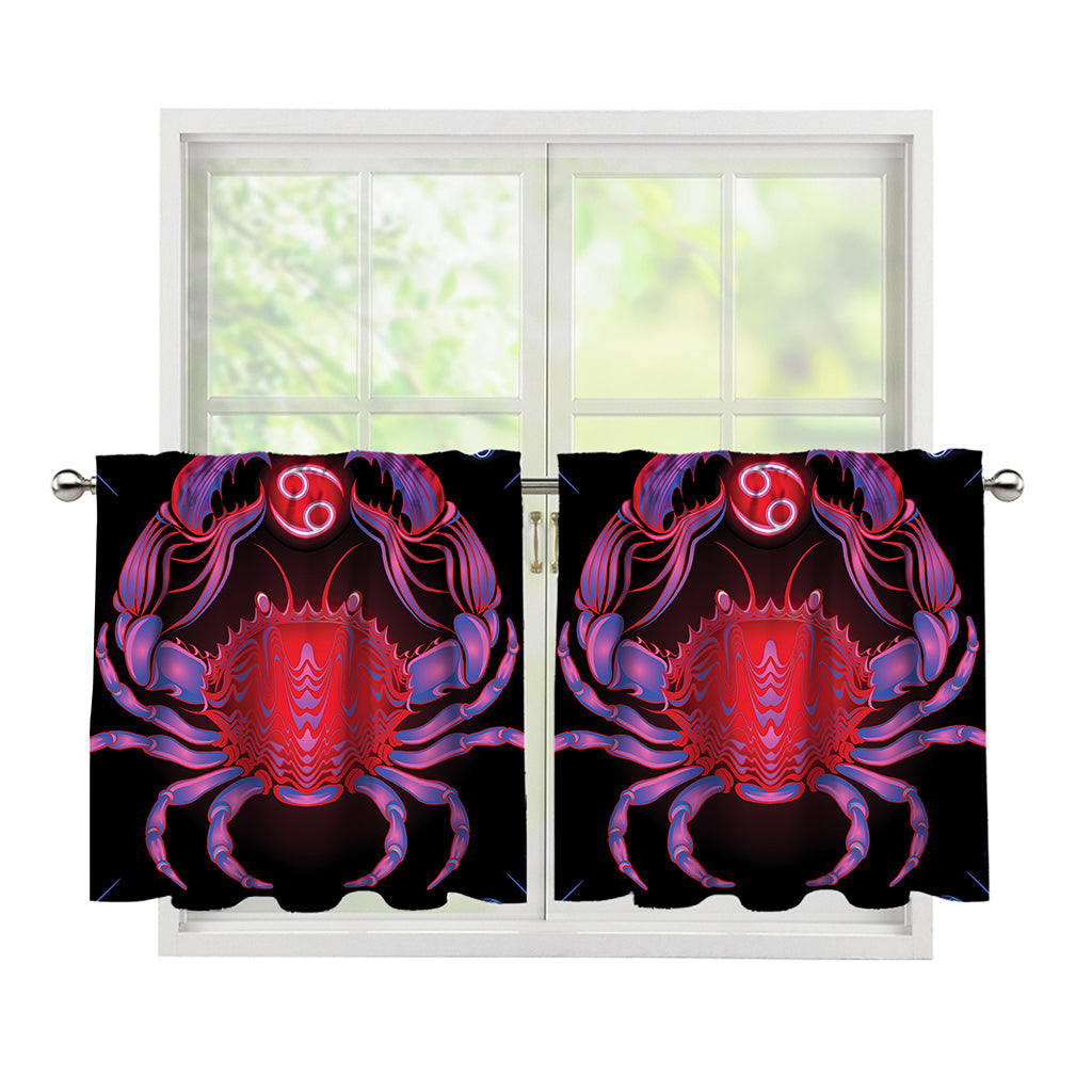 Cancer And Astrological Signs Print Tier Curtains