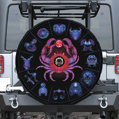 Cancer And Astrological Signs Print Tire Cover With Camera Hole