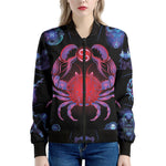 Cancer And Astrological Signs Print Women's Bomber Jacket